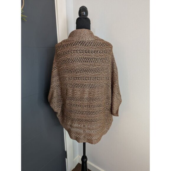 Dana‎ Buchman Brown Lightweight Open Knit Cardigan Shrug - M - Picture 3 of 8